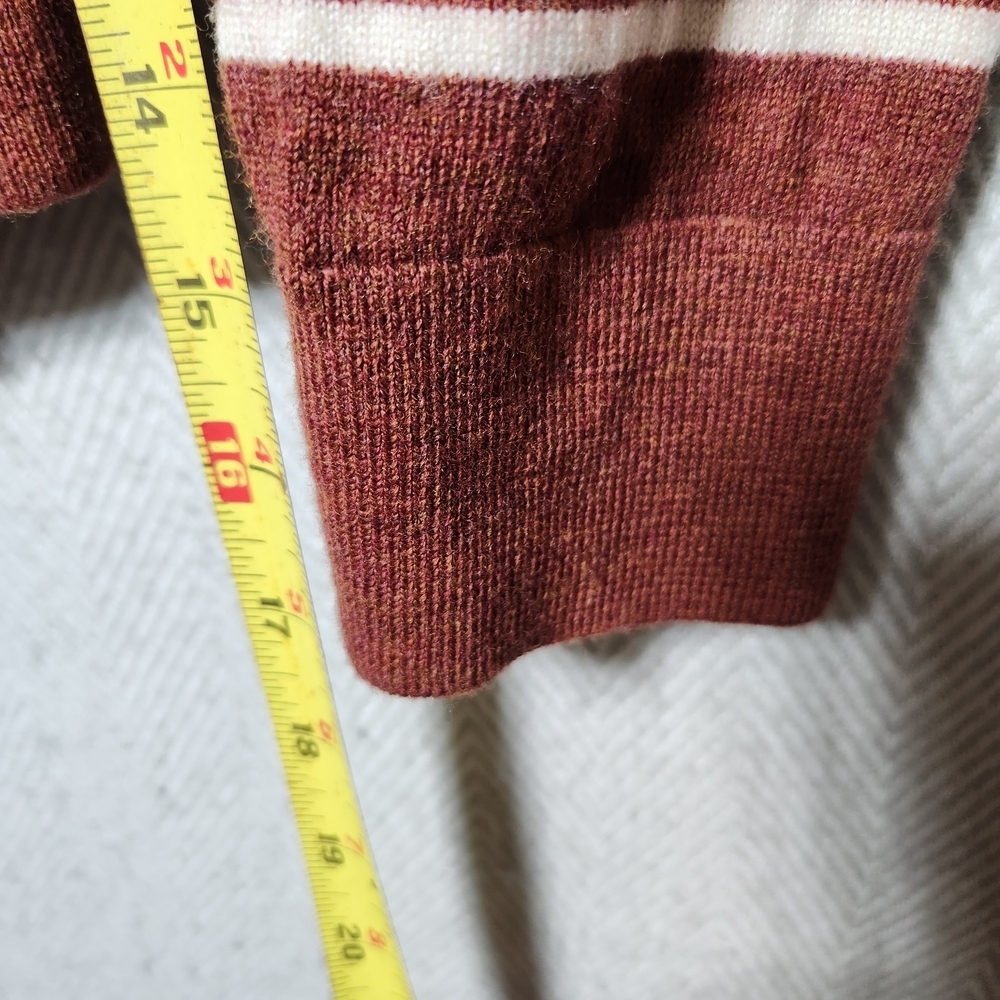 Banana Republic Italian Merino Wool Striped Men's XL Sweater Brown and Cream - Picture 8 of 8